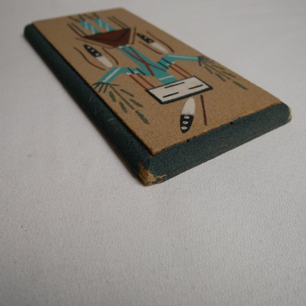 Navajo Sand Painting Yei Female Native American 8”x4” Signed By The Artist - Picture 8 of 11